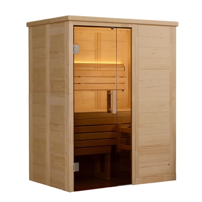 2 Kişilik Ahşap Kapalı Sauna Katı Nordic Ladin Buhar 6kw