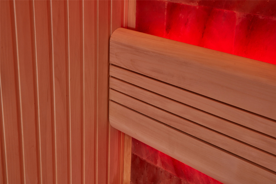 Özelleştirilmiş Lüks Kaya Taş Tuz Spa Odası Kapalı Ahşap Kırmızı Sedir Aspen Sauna Odası