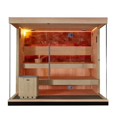 Ahşap Aspen Reder Harvia Taş Tuz Sauna Odası Taşınabilir Kuru Sauna Odası Dış Mekan