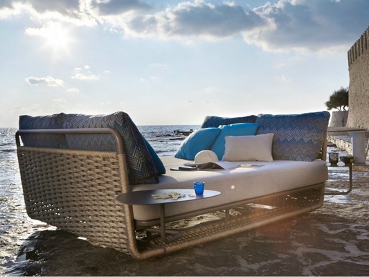 Boş zaman Açık Veranda Mobilya Havuz Şezlong Dokuma Halat Daybed