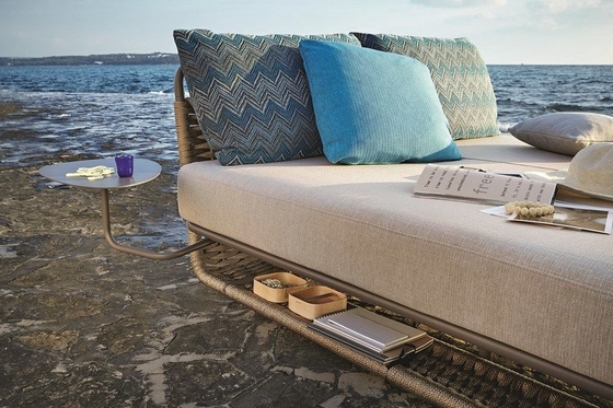 Boş zaman Açık Veranda Mobilya Havuz Şezlong Dokuma Halat Daybed