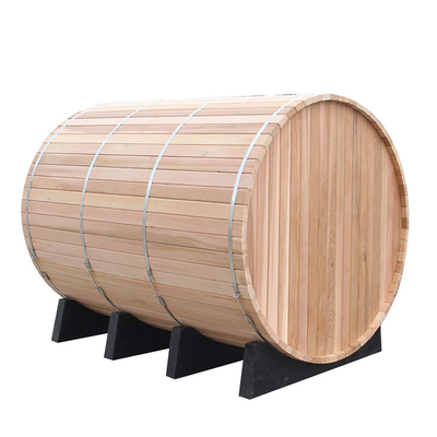 Açık Saunalar İçin Sundurma Olmadan Clear Grade Red Cedar Barrel Sauna 4Person 6kw