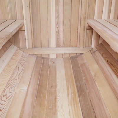 Açık Saunalar İçin Sundurma Olmadan Clear Grade Red Cedar Barrel Sauna 4Person 6kw