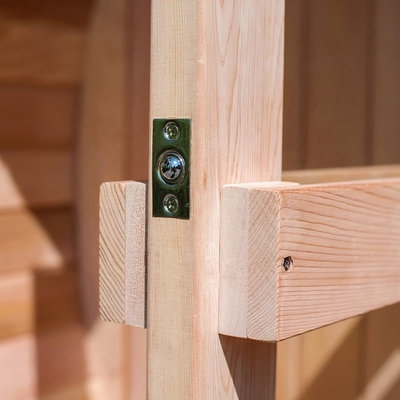 Açık Saunalar İçin Sundurma Olmadan Clear Grade Red Cedar Barrel Sauna 4Person 6kw