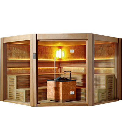 Lüks Masif Ahşap Kuru Sauna Odası Büyük Boy Kırmızı Sedir Ağacı Sauna