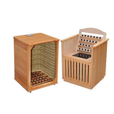 Kızılötesi Yarım Vücut Geleneksel Sauna Tek Kişilik Taşınabilir Kabin Ev İçin 0.9kw