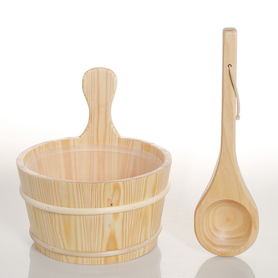1.3CM Kalınlık 4L 5L 6L Çam Kovası, Alttan Sauna Kovası