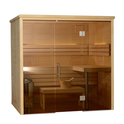 Ladin Kapalı 3-4 Kişilik Geleneksel Sauna Taşlı Kuru Sauna Odası