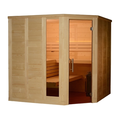 8kw Geleneksel Buhar Sauna Odası Kapalı Katı Nordic Ladin SS menteşeleri