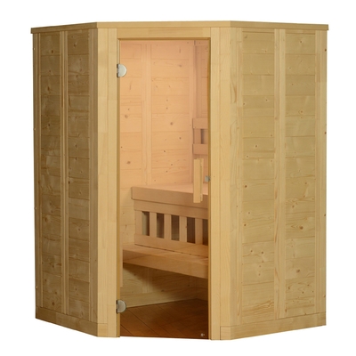 6kw Geleneksel Kuru Sauna Odası ETL 2 Kişilik Nordic Ladin Buharlı Sauna Odası