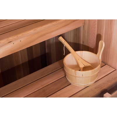 220V Kuru Buhar Geleneksel Sauna Kapalı Ahşap Kırmızı Sedir ETL