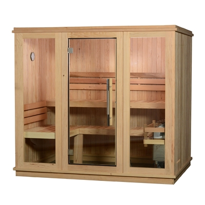 220V Kuru Buhar Geleneksel Sauna Kapalı Ahşap Kırmızı Sedir ETL