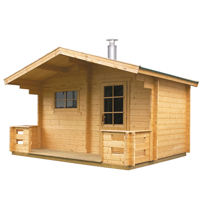 Açık İskandinav Ladin Ahşap 6 Kişilik Uzak Kızılötesi Sauna Kabin Geleneksel