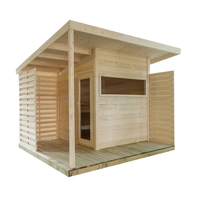 Nordic Ladin Ahşap 6 Kişilik Far Infrared Sauna Kabin Dış Mekan